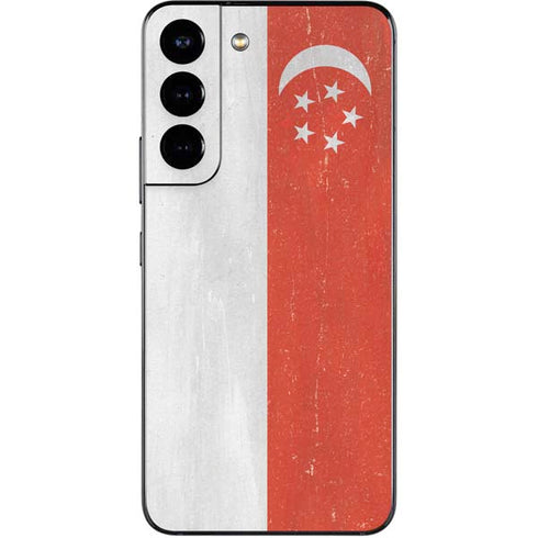 Singapore Flag Distressed Galaxy S22 Skin